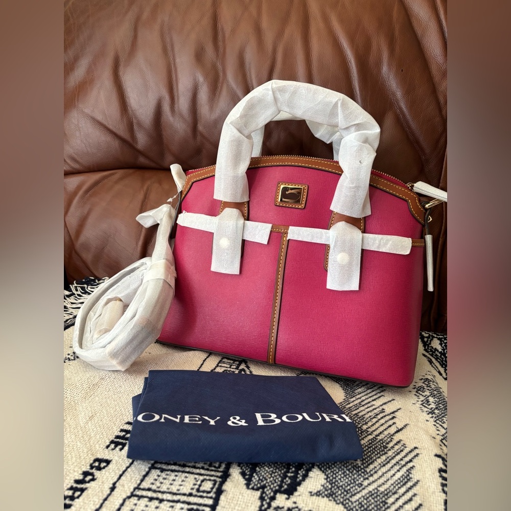 Dooney & Bourke Saffiano Grain Leather Domed Satchel NWT (Strawberry)
